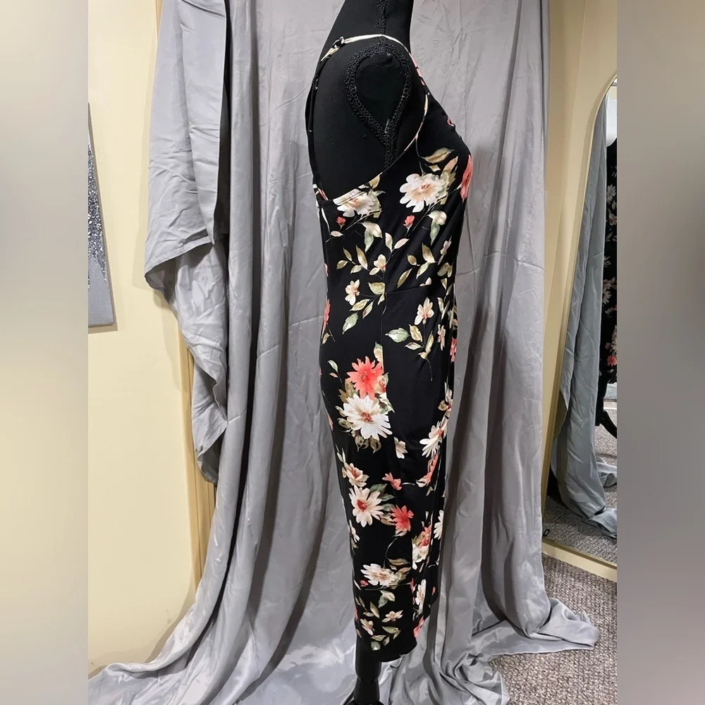 Nine Britton Black Floral Midi Dress - Picture 3 of 7